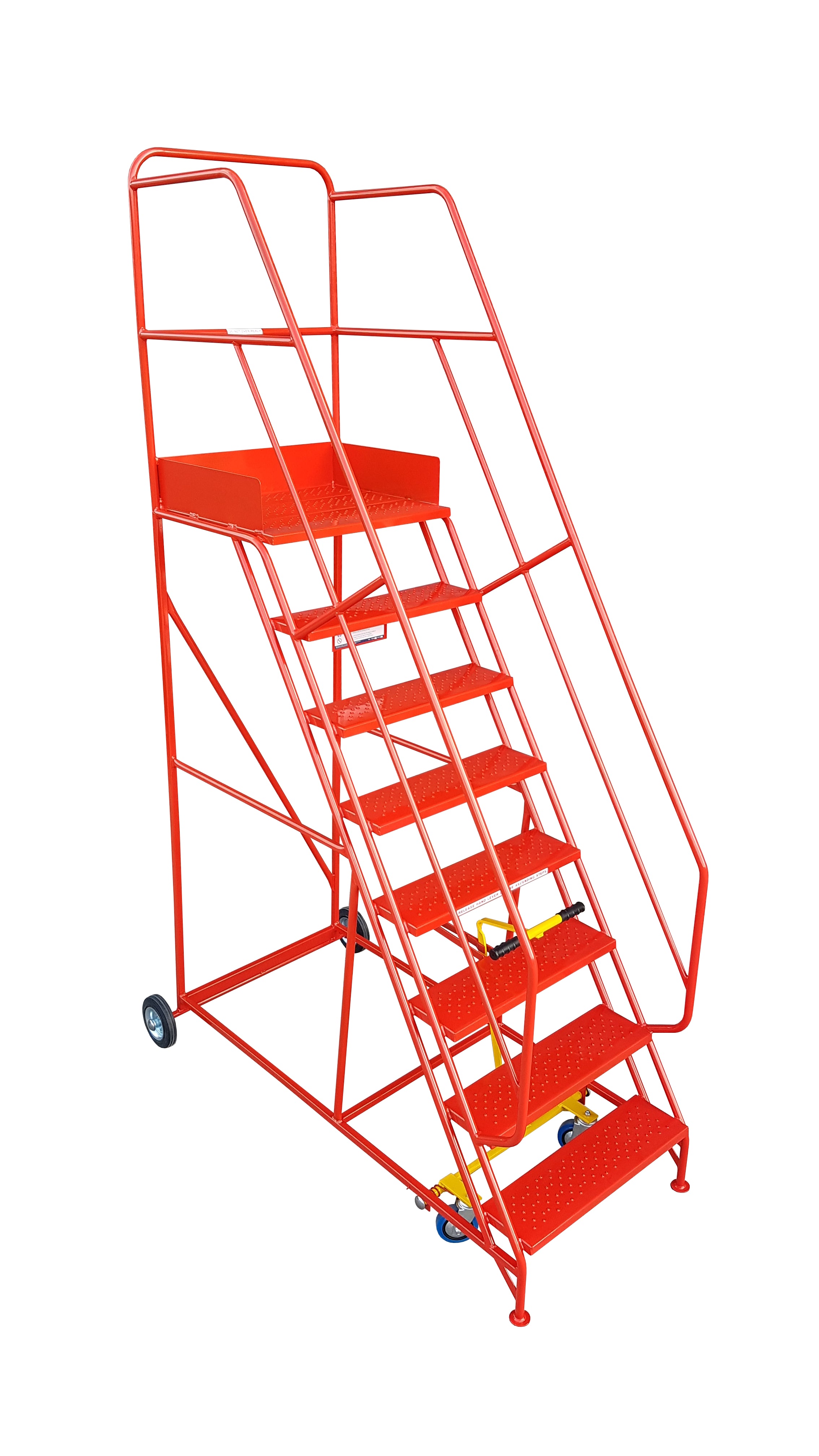 Heavy Duty Mobile Warehouse Ladders - 5-15 Safety Steps - Heavy Duty Mobile Ladders - Cracking Racking