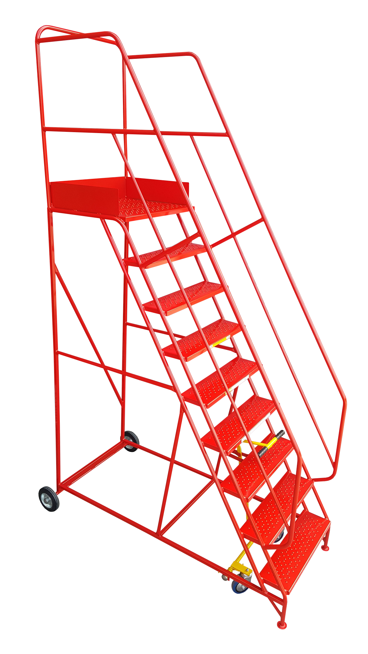 Heavy Duty Mobile Warehouse Ladders - 5-15 Safety Steps - Heavy Duty Mobile Ladders - Cracking Racking