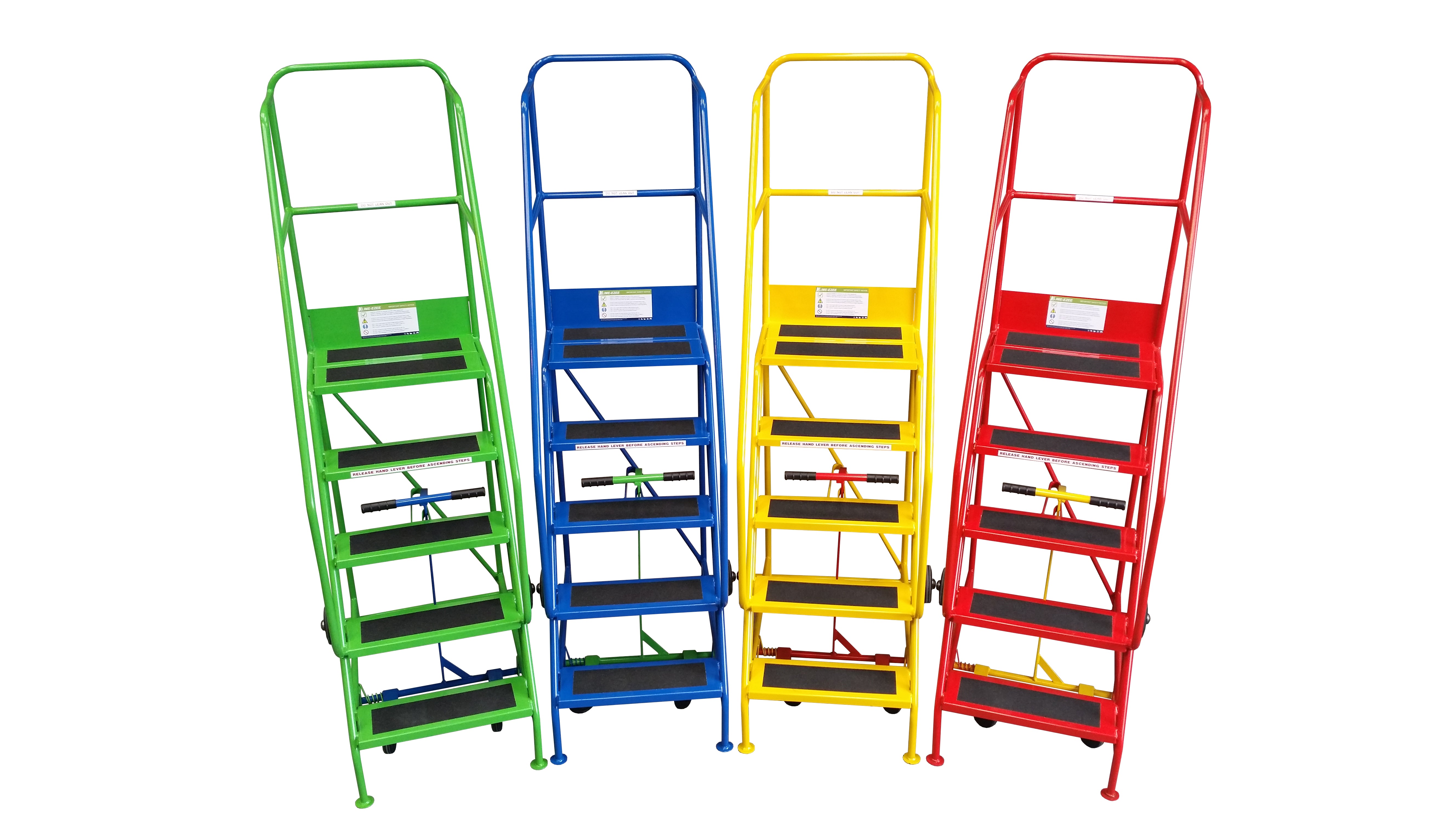 Premium Lightweight Warehouse Steps - 2-6 Treads, Multiple Colours - Light Weight Mobile Ladders - Cracking Racking