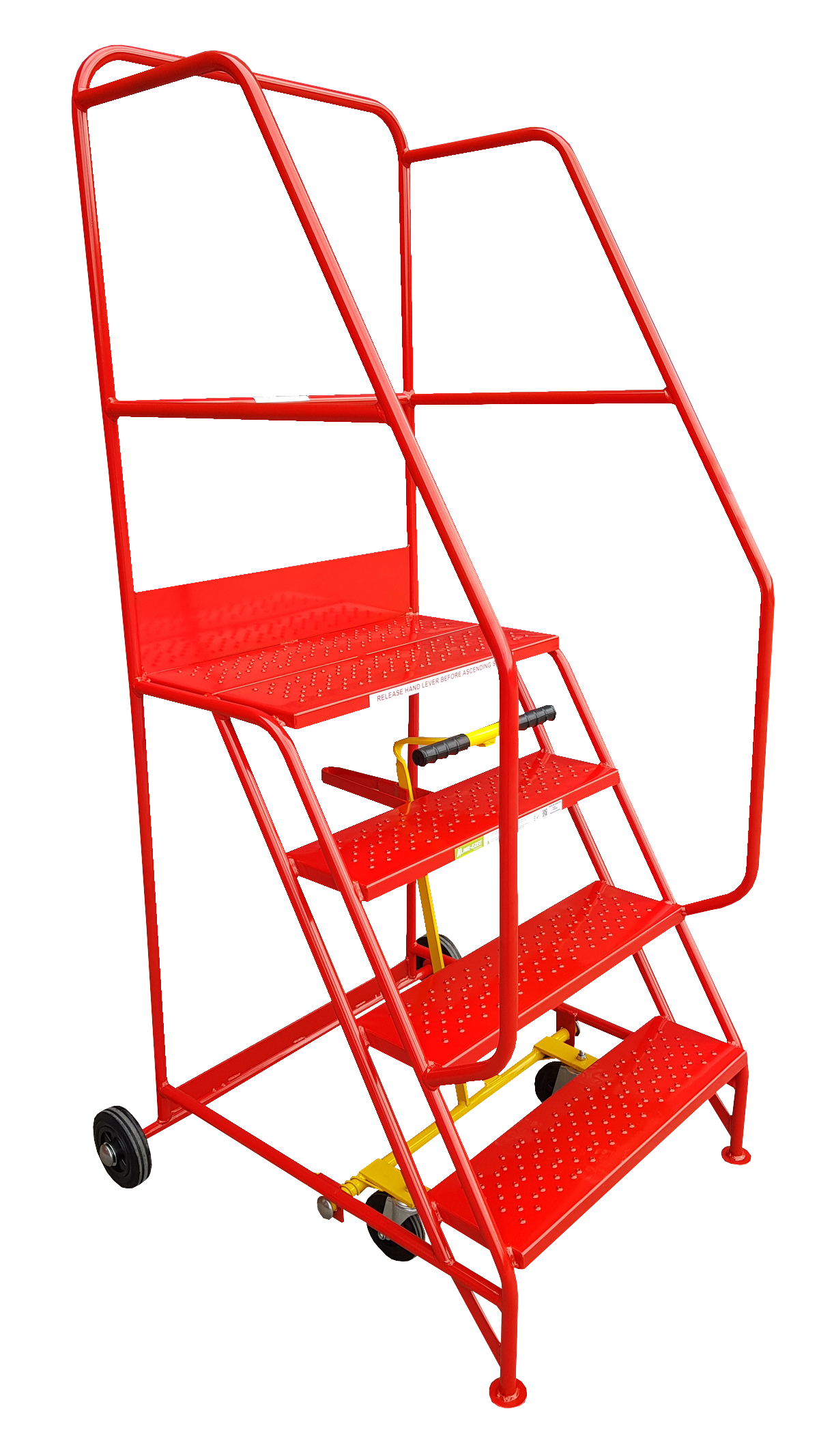 Extra Wide Mobile Warehouse Ladders - 3-15 Safety Steps - Extra Wide Mobile Ladders - Cracking Racking