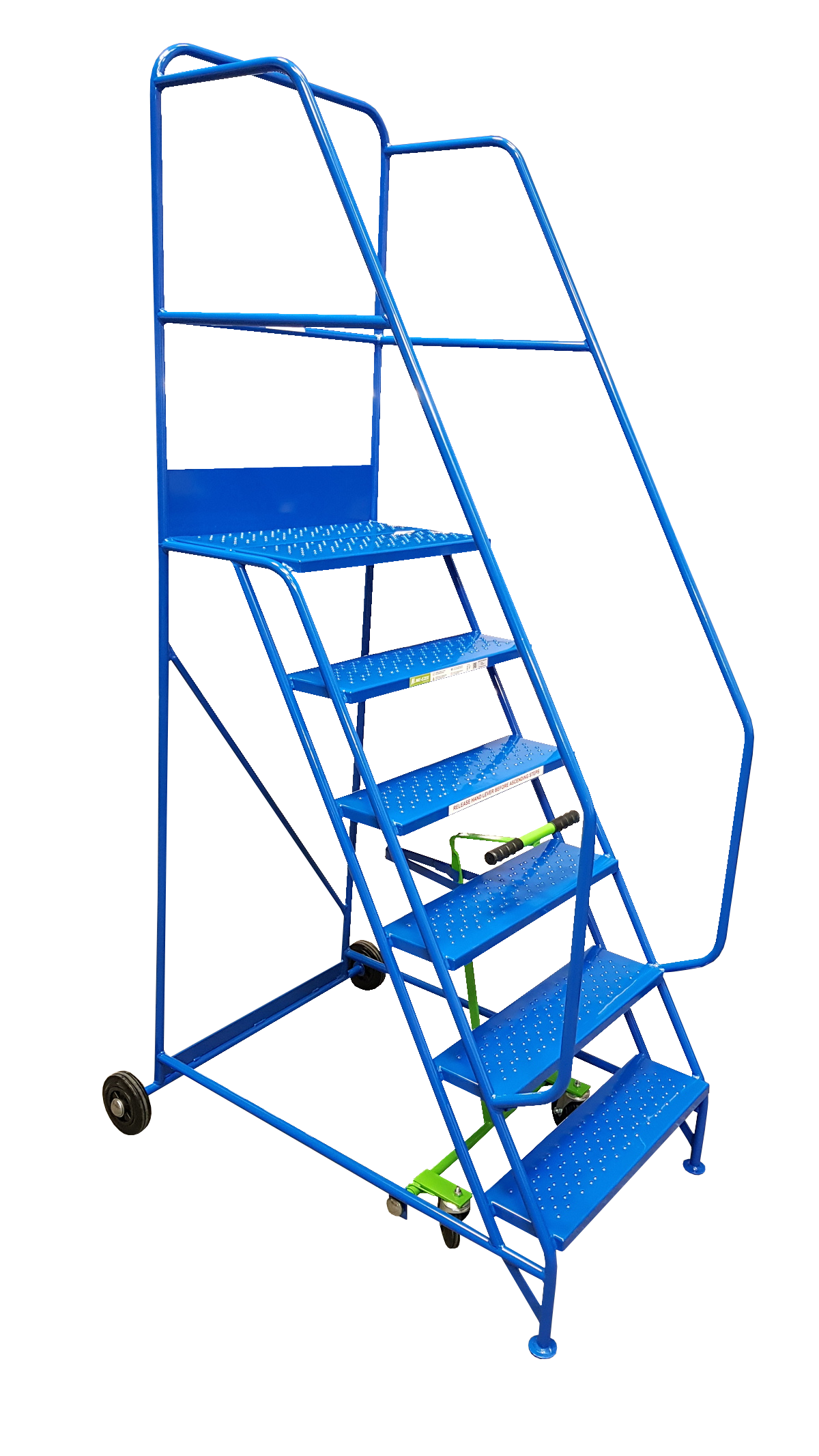 Extra Wide Mobile Warehouse Ladders - 3-15 Safety Steps - Extra Wide Mobile Ladders - Cracking Racking