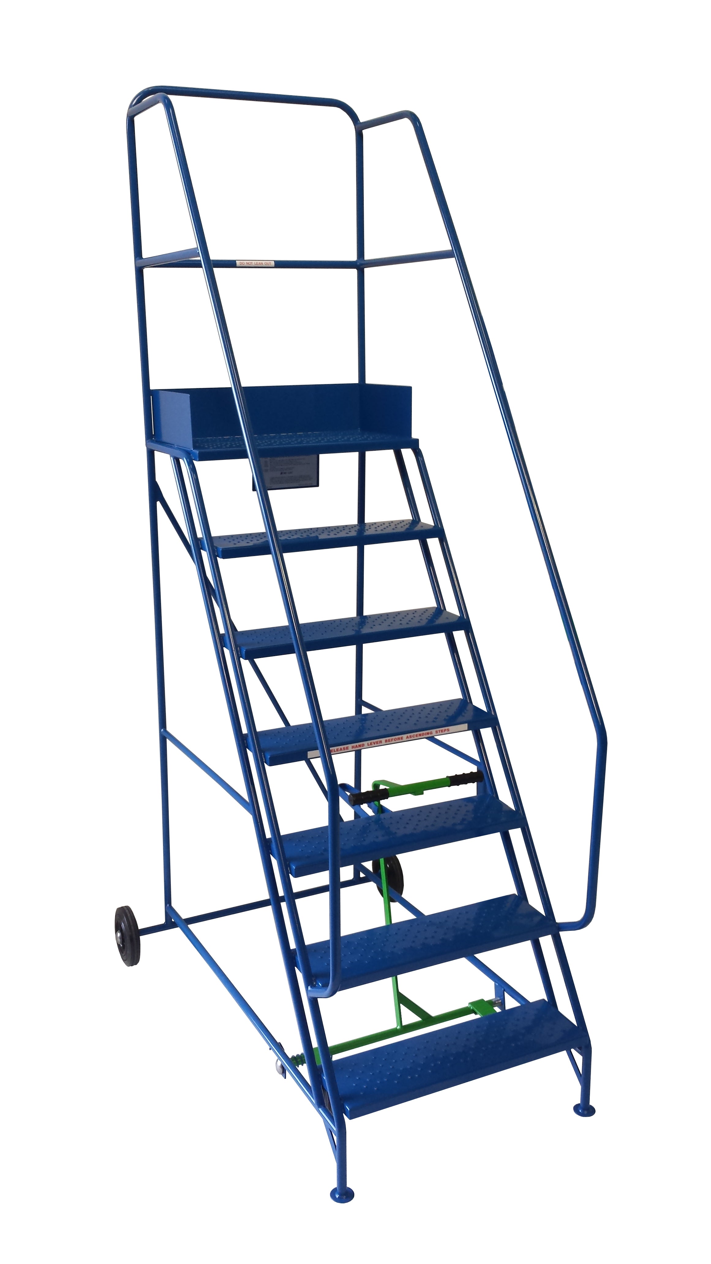 Extra Wide Mobile Warehouse Ladders - 3-15 Safety Steps - Extra Wide Mobile Ladders - Cracking Racking