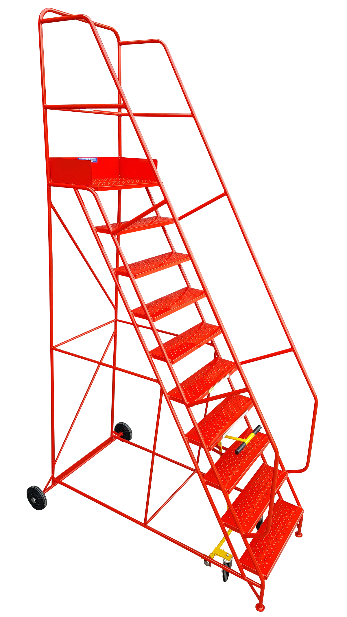 Extra Wide Mobile Warehouse Ladders - 3-15 Safety Steps - Extra Wide Mobile Ladders - Cracking Racking