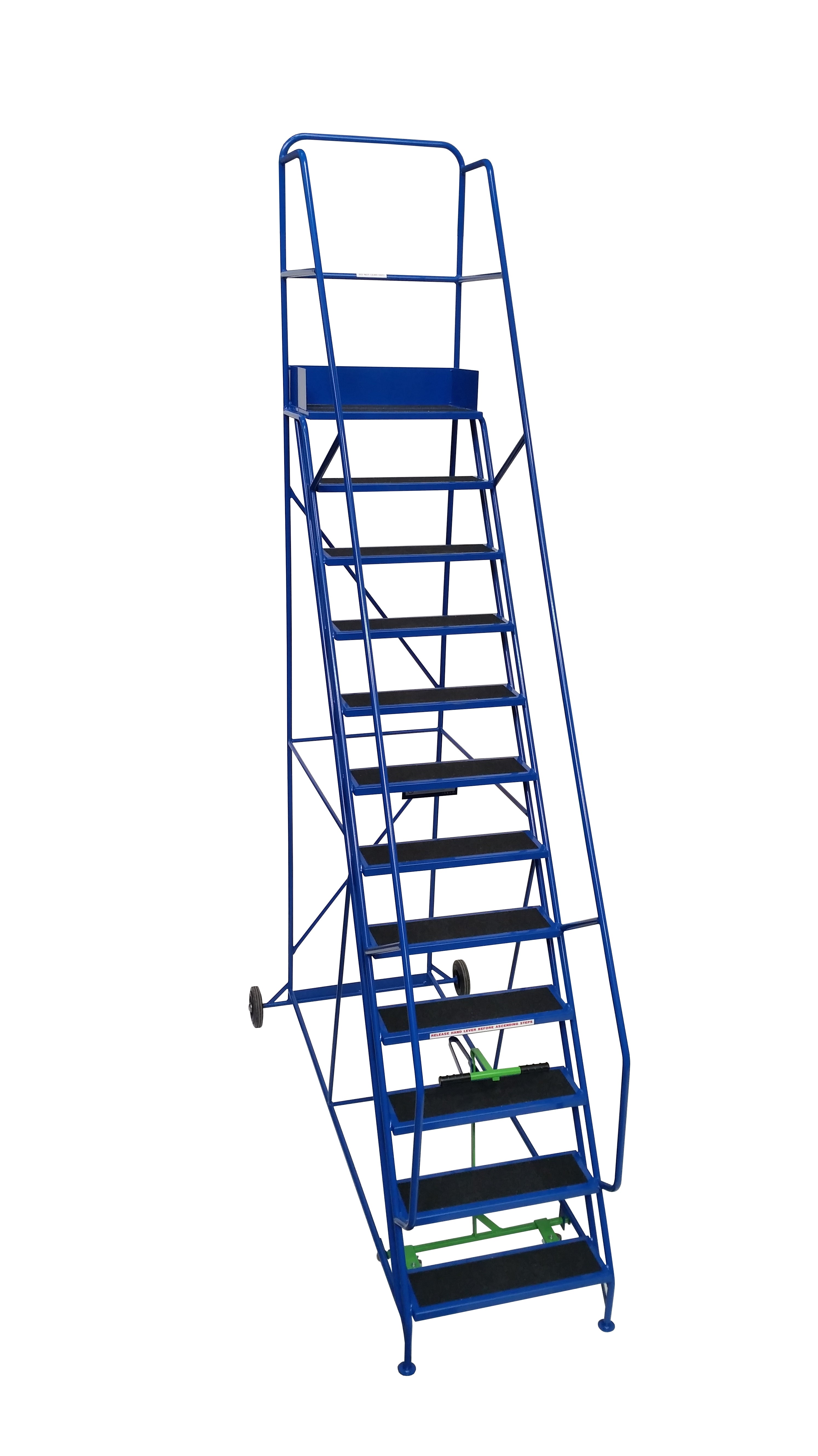 Extra Wide Mobile Warehouse Ladders - 3-15 Safety Steps - Extra Wide Mobile Ladders - Cracking Racking
