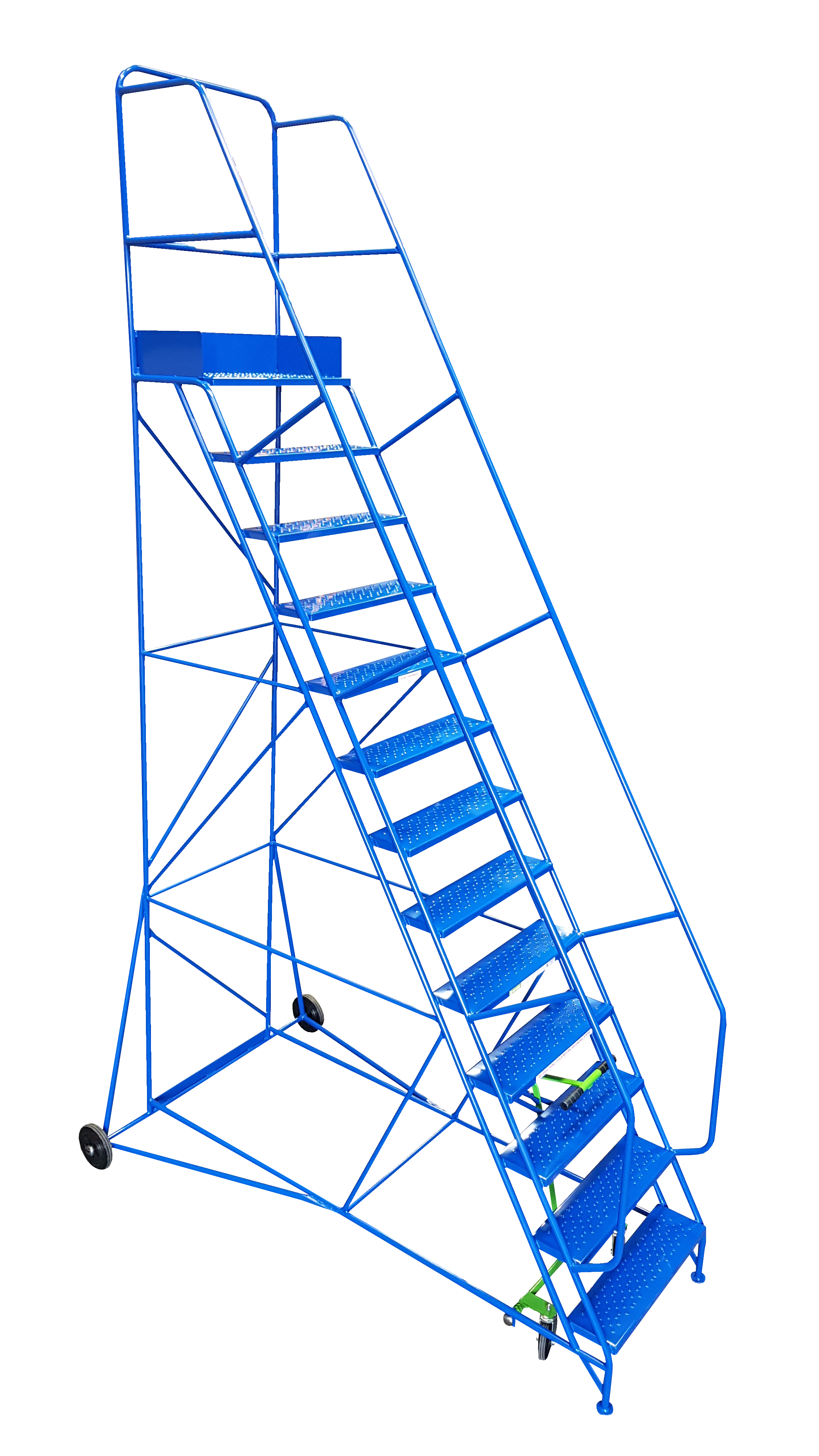 Extra Wide Mobile Warehouse Ladders - 3-15 Safety Steps - Extra Wide Mobile Ladders - Cracking Racking