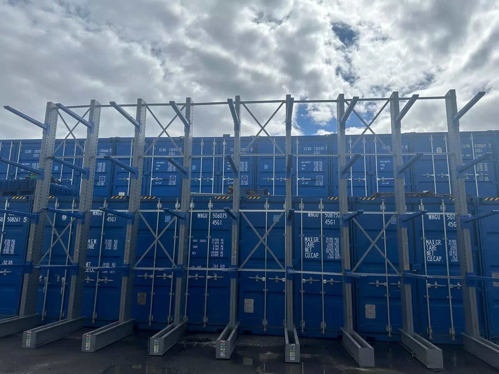 Used Cantilever Racking - 5M High | 8 Connected Bays, Second-Hand - Used Cantilever Racking - Cracking Racking