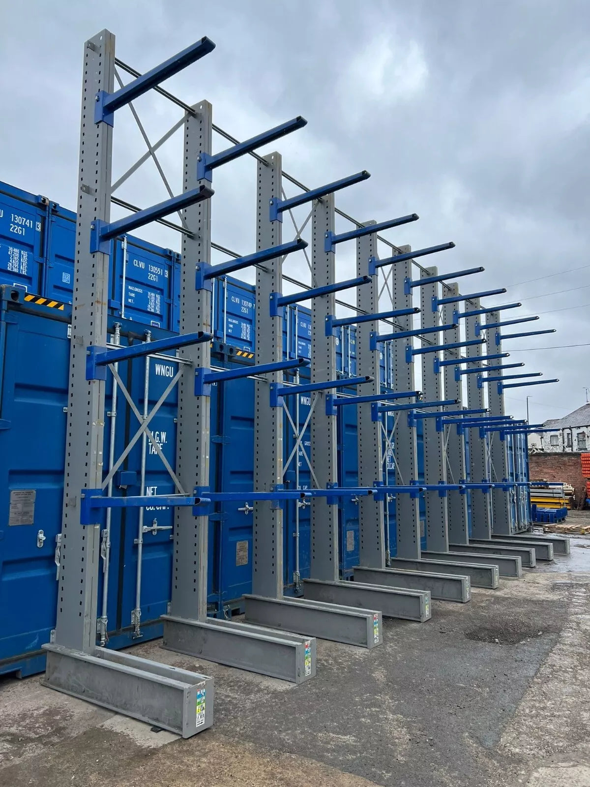 Used Cantilever Racking - 5M High | 9 Joined Bays, Second-Hand - Used Cantilever Racking - Cracking Racking