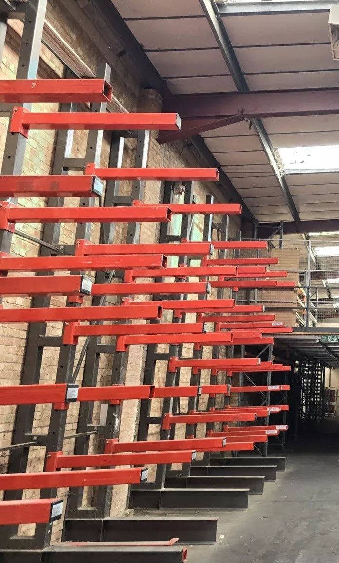 Single-Sided Used Cantilever Racking - 7 Bays, 5M High - Used Cantilever Racking - Cracking Racking