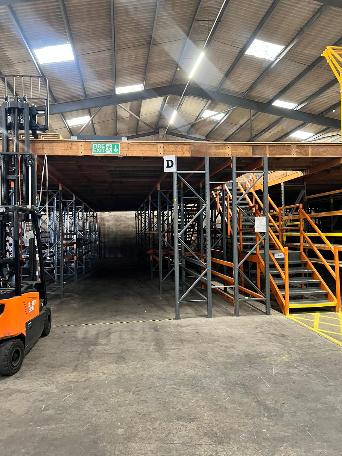 Used Mezzanine Steel Staircase with Handrail - 2650mm - Mezzanine Stair Case - Cracking Racking