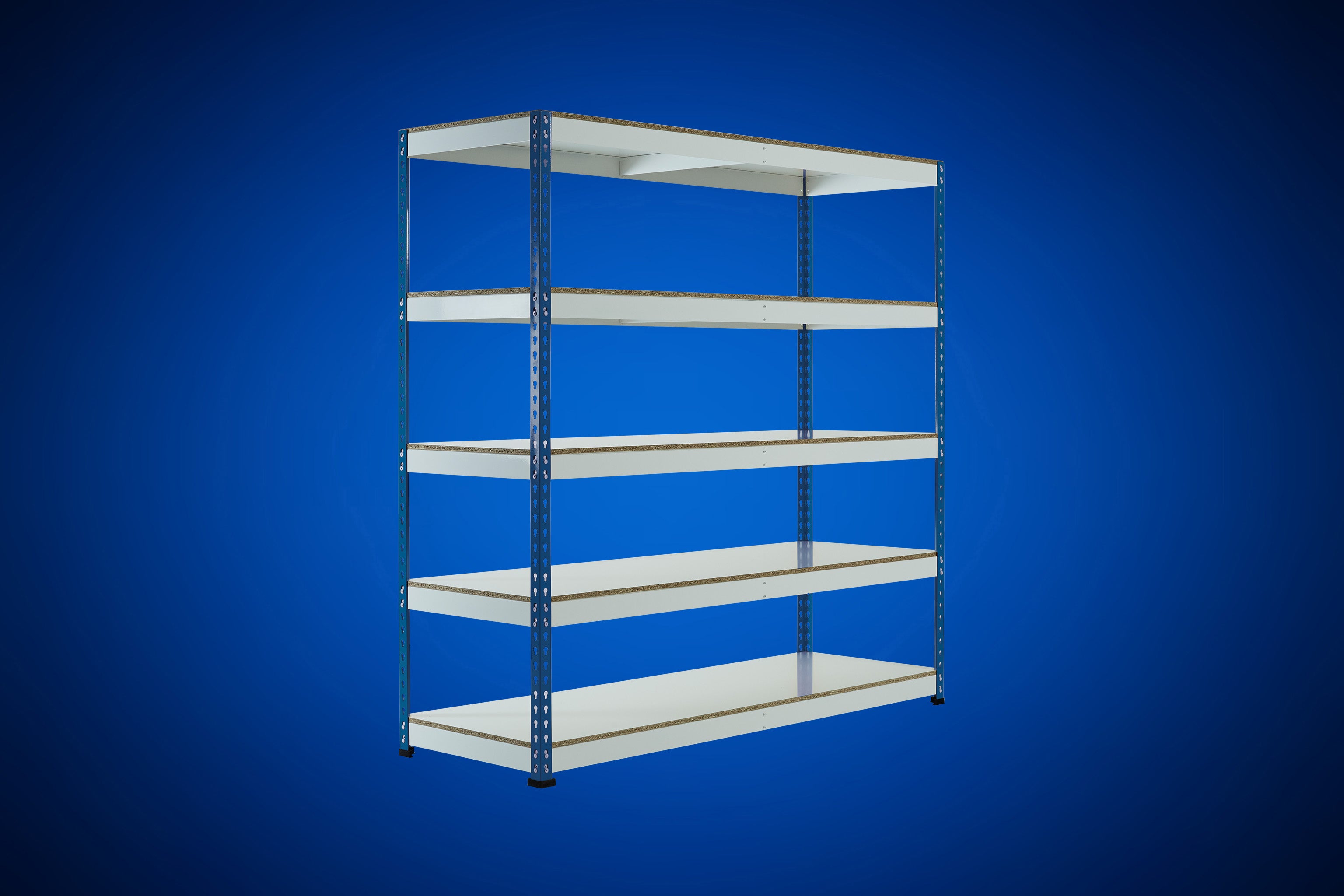 Blue Rainbow Boltless Rivet Shelving - 1830x1830x610mm, 3-5 Levels - Rainbow Rivet Racking - Cracking Racking