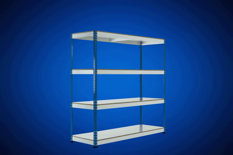Blue Rainbow Rivet Racking with 4 Levels Complete with Chipboard - Gif