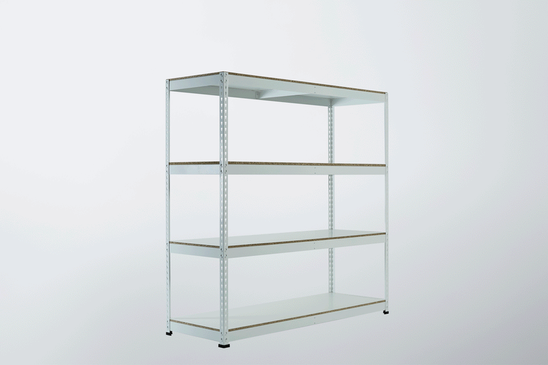 Grey Rainbow Rivet Racking - Gif with 4 Levels Complete with MFC Chipboard - Main GIF Image