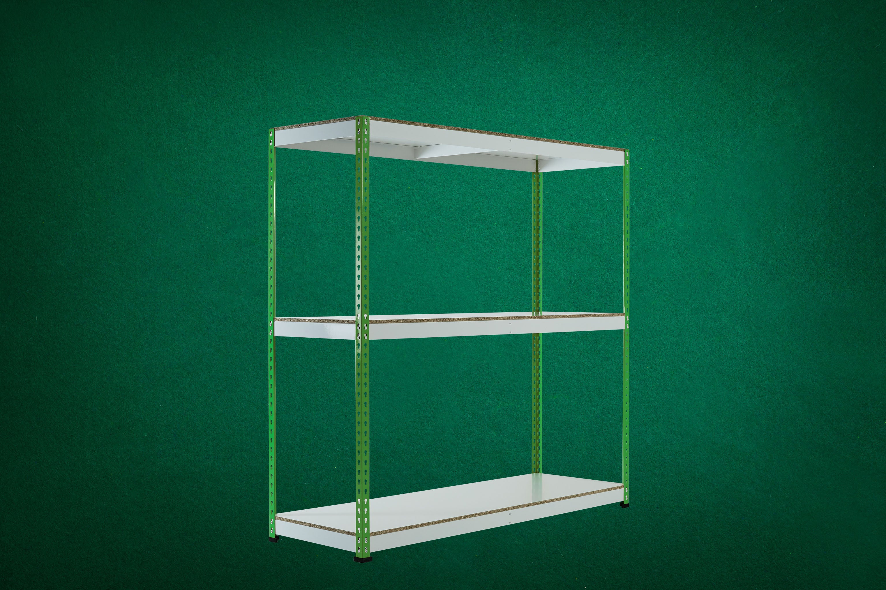 Green Rainbow Boltless Rivet Racking - 1830x1830x610 - 3-5 Levels - Rainbow Rivet Racking - Cracking Racking