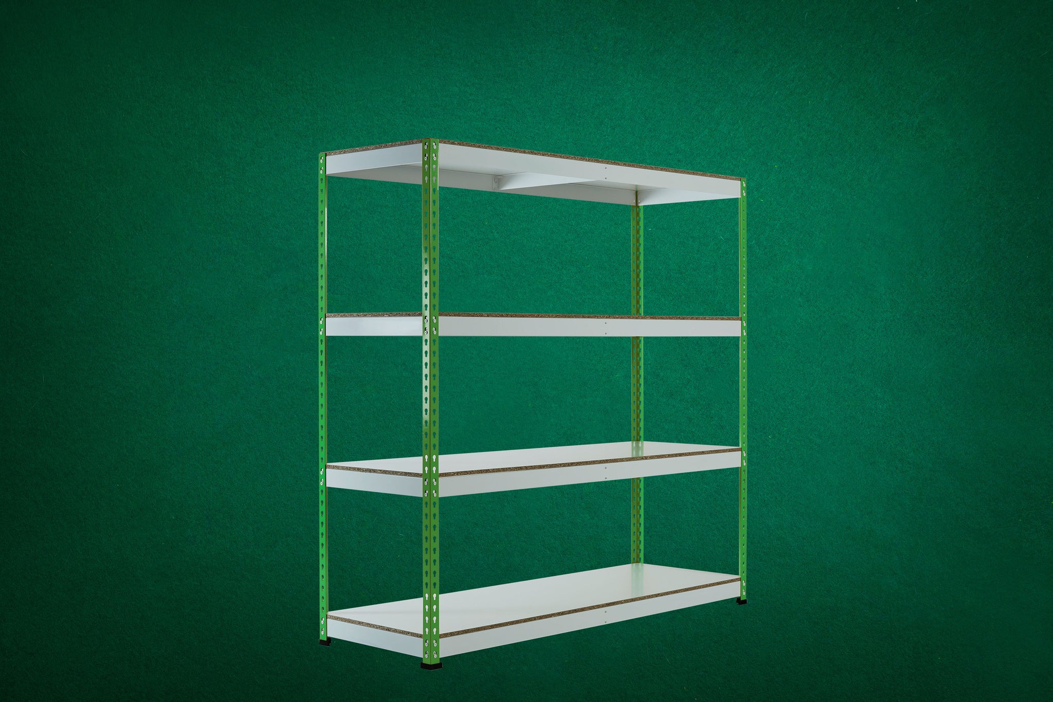 Green Rainbow Boltless Rivet Racking - 1830x1830x610 - 3-5 Levels - Rainbow Rivet Racking - Cracking Racking