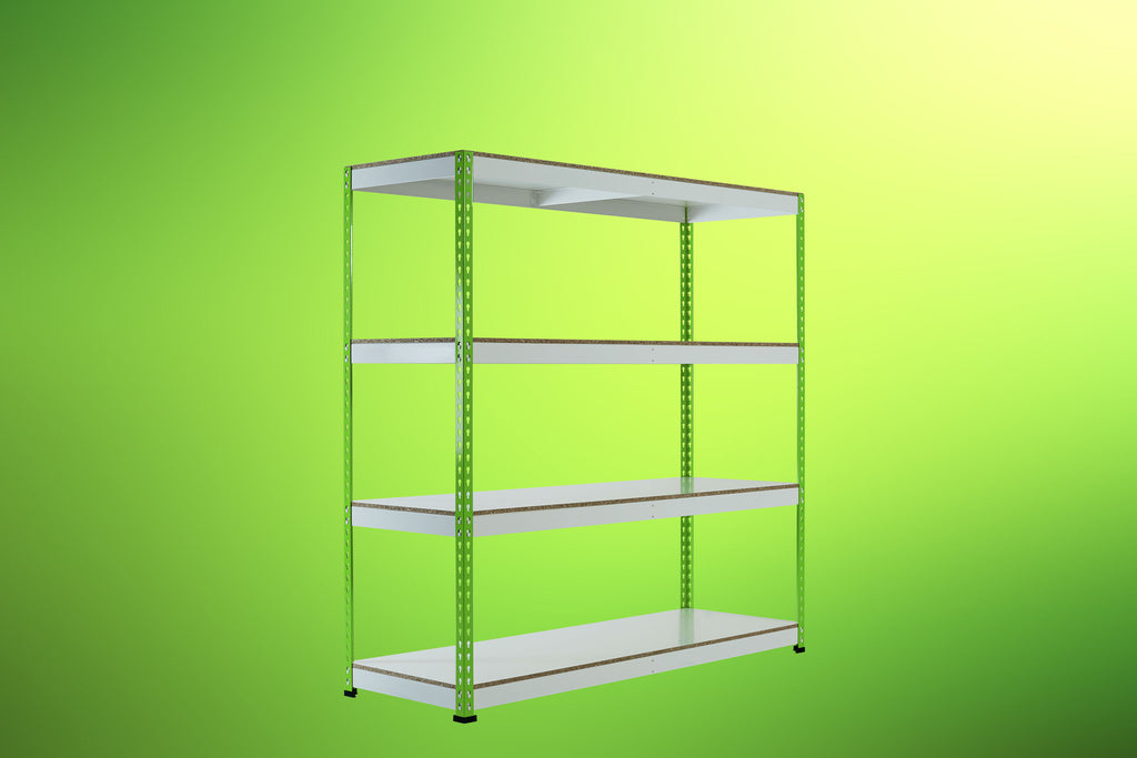 Lime Green Rainbow Boltless Rivet Racking - 1830x1830x610mm - 3-5 Levels - Rainbow Rivet Racking - Cracking Racking