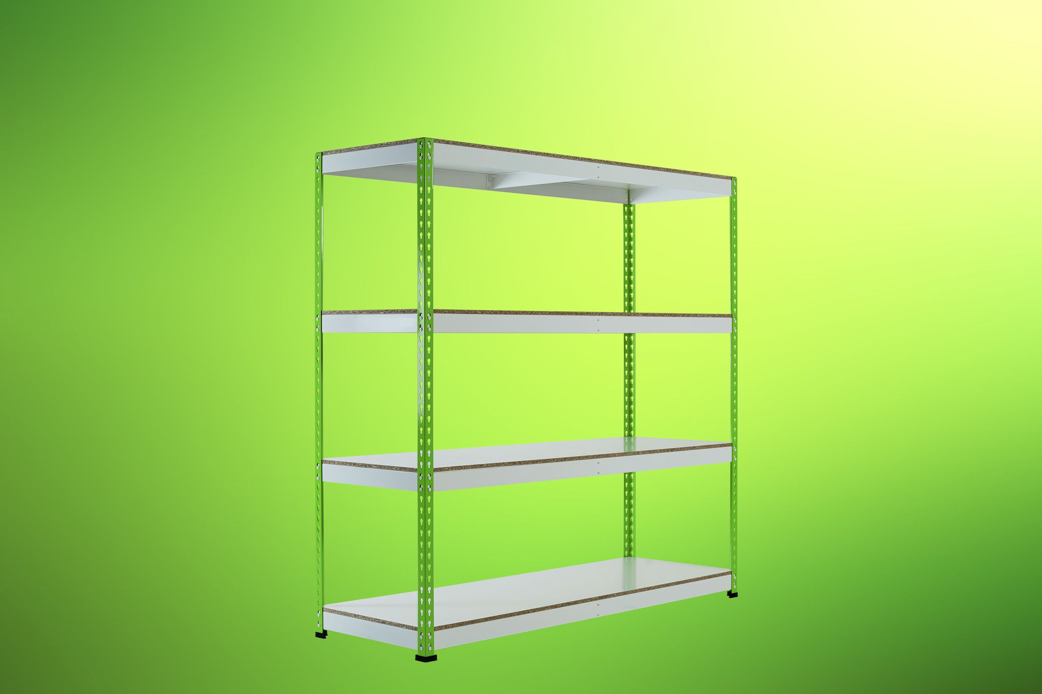 Lime Green Rainbow Boltless Rivet Racking - 1830x1830x610mm - 3-5 Levels - Rainbow Rivet Racking - Cracking Racking