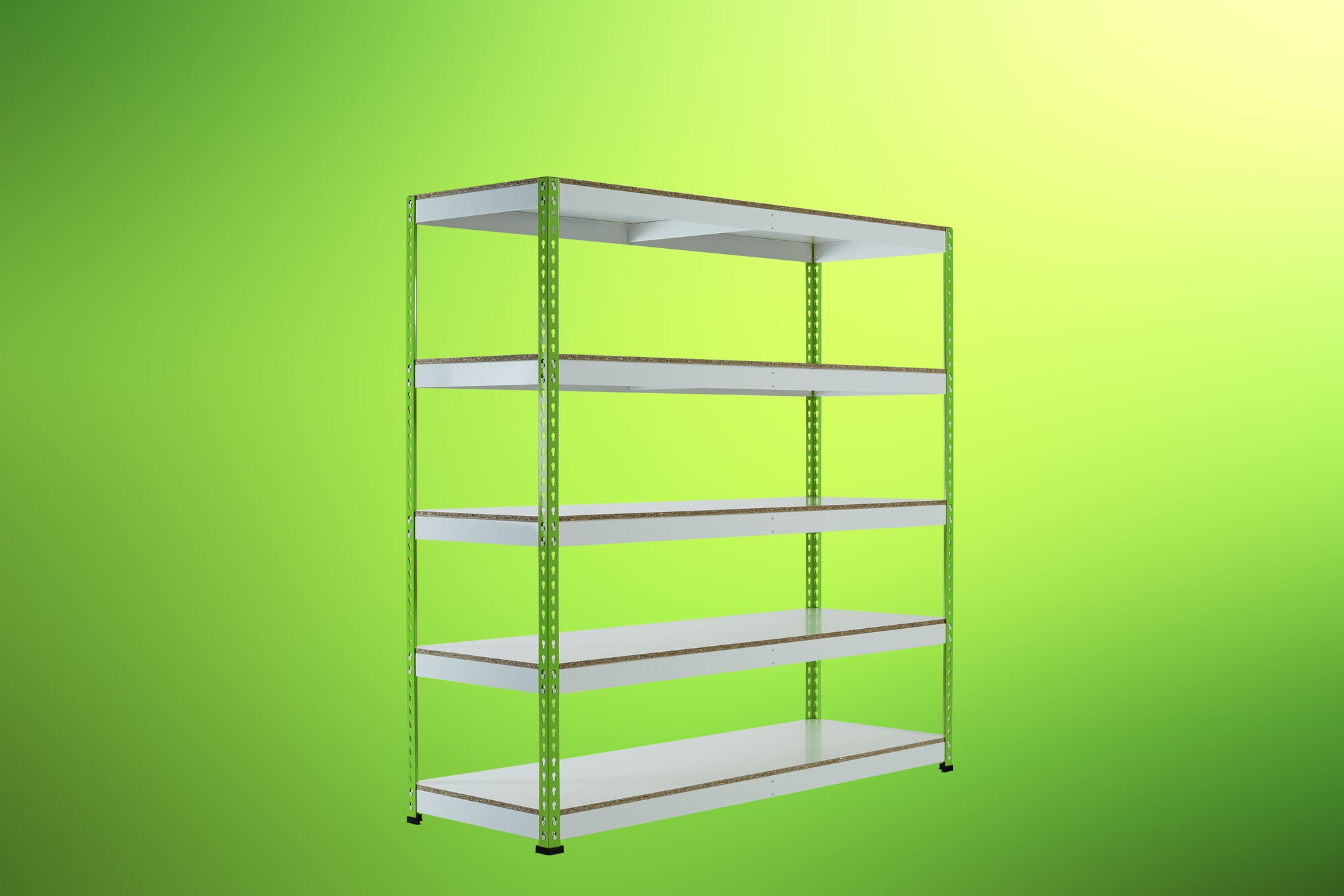 Lime Green Rainbow Boltless Rivet Racking - 1830x1830x610mm - 3-5 Levels - Rainbow Rivet Racking - Cracking Racking