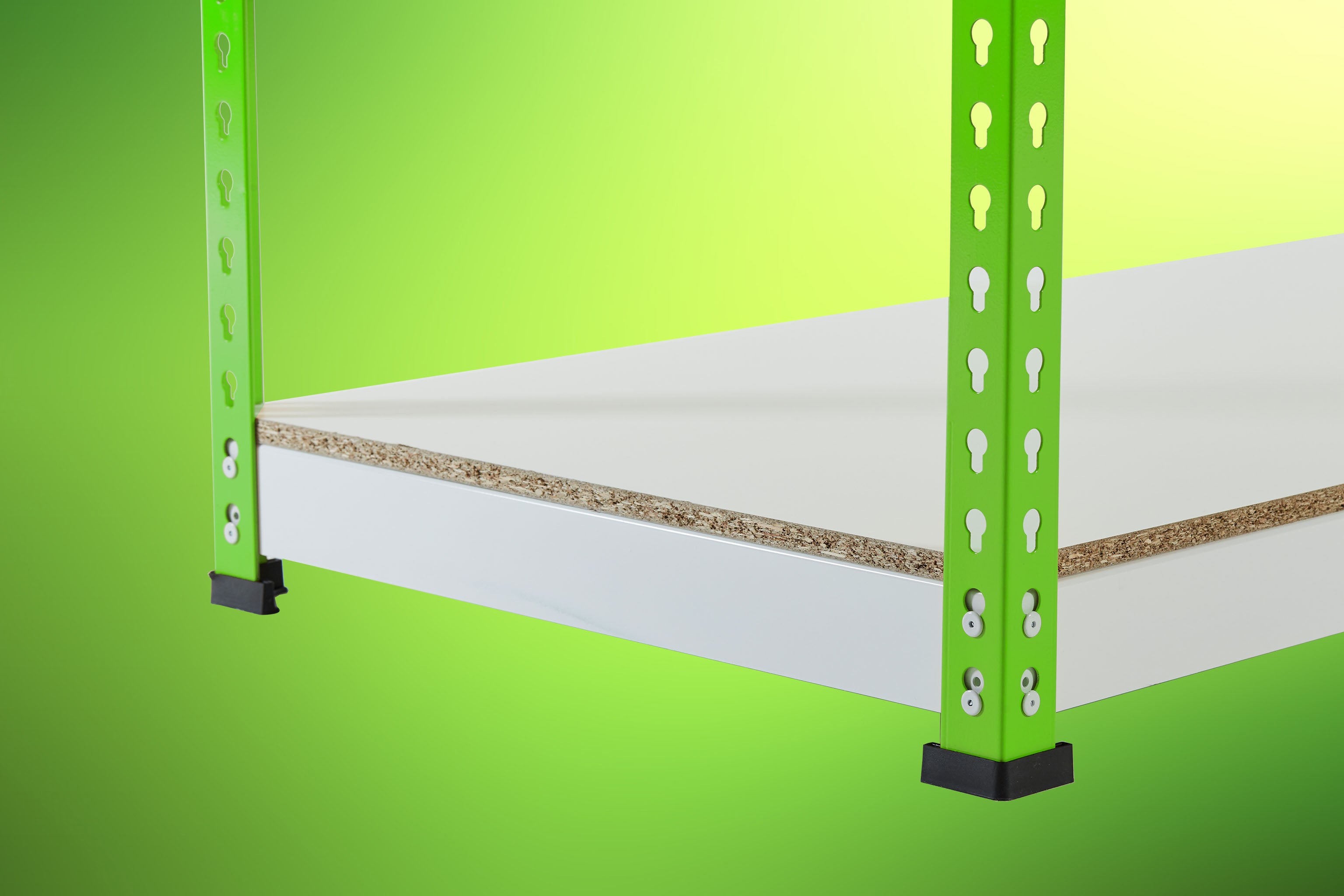 Lime Green Rainbow Boltless Rivet Racking - 1830x1830x610mm - 3-5 Levels - Rainbow Rivet Racking - Cracking Racking