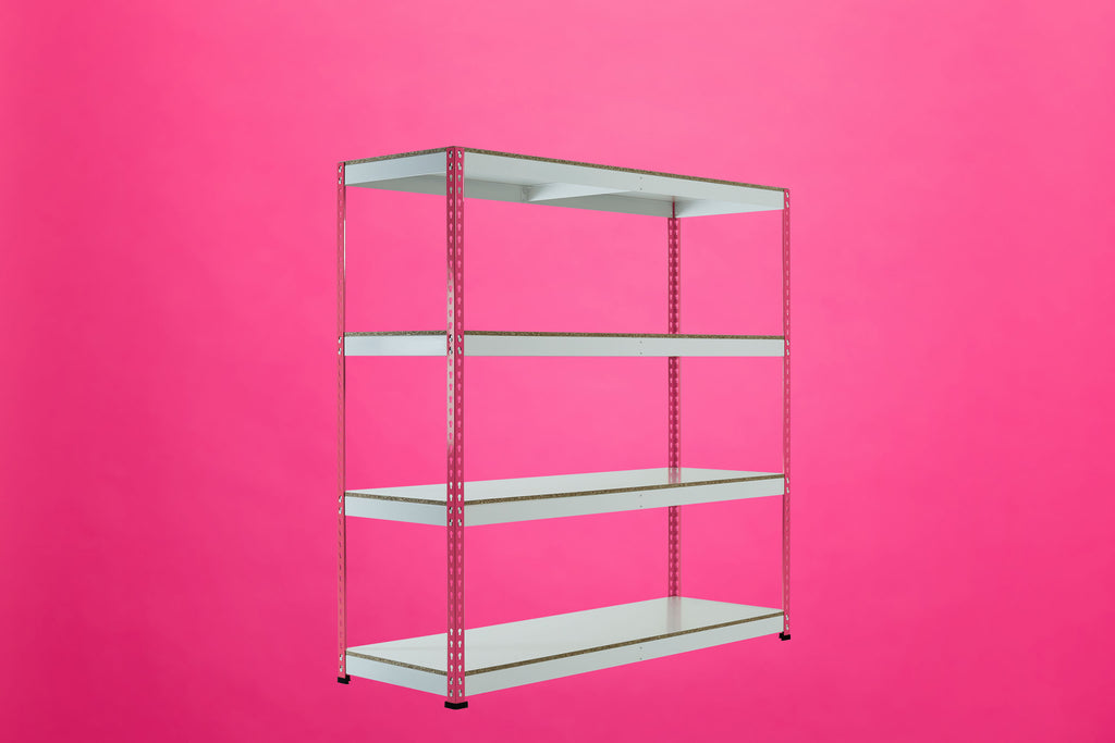 Pink Rainbow Boltless Rivet Racking - 1830x1830x610mm, 3-5 Levels - Rainbow Rivet Racking - Cracking Racking