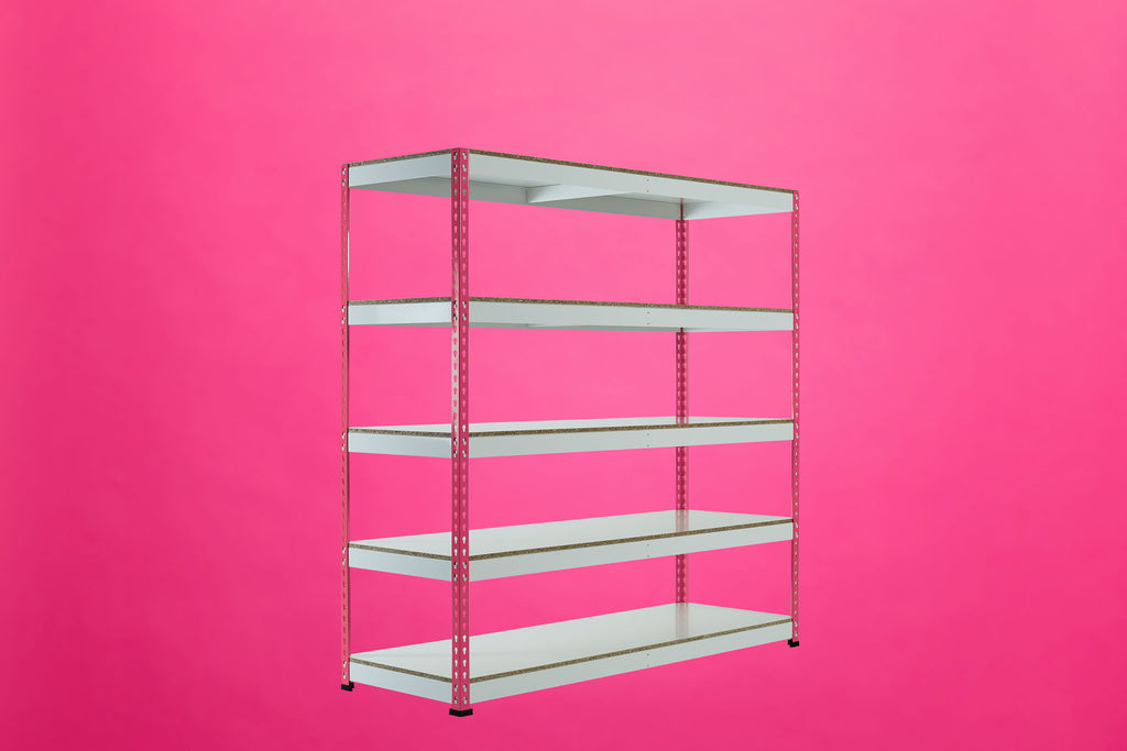 Pink Rainbow Boltless Rivet Racking - 1830x1830x610mm, 3-5 Levels - Rainbow Rivet Racking - Cracking Racking