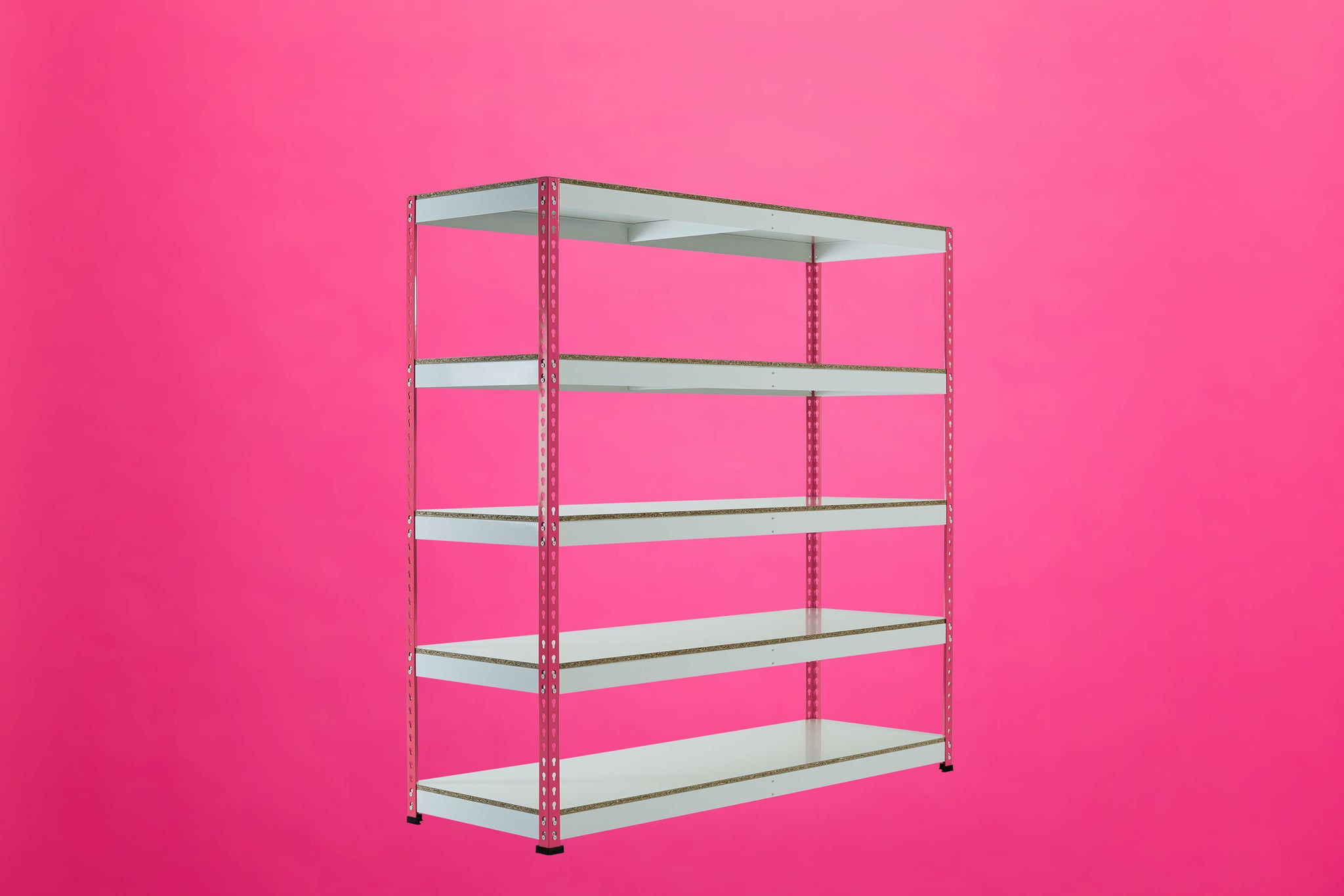 Pink Rainbow Boltless Rivet Racking - 1830x1830x610mm, 3-5 Levels - Rainbow Rivet Racking - Cracking Racking