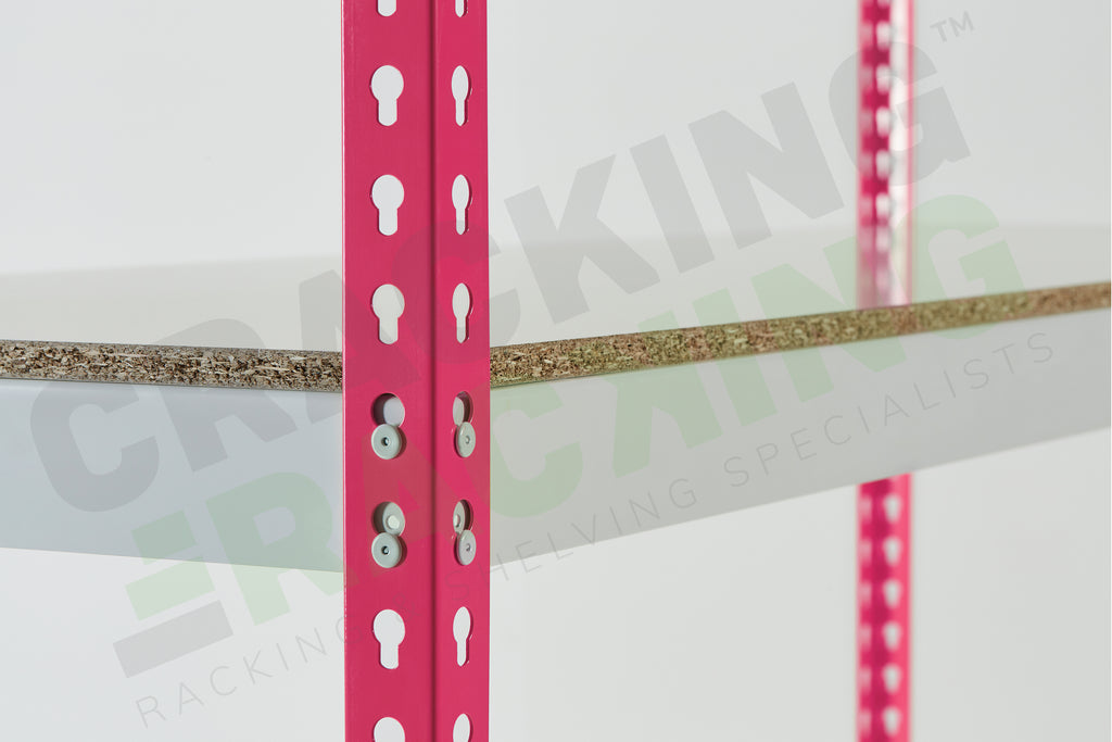 Pink Rainbow Boltless Rivet Racking - 1830x1830x610mm, 3-5 Levels - Rainbow Rivet Racking - Cracking Racking