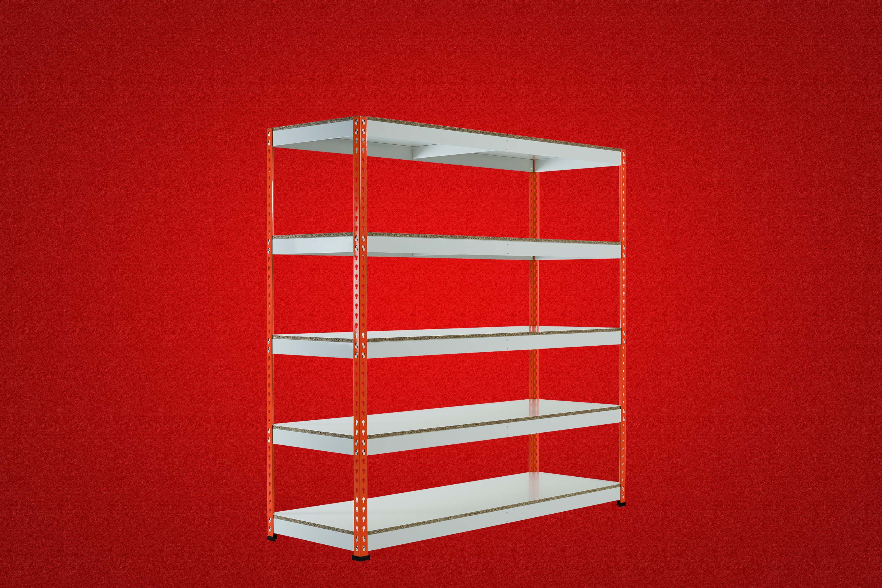 Red Rainbow Rivet Racking - 1830x1830x610mm, 3-5 Levels - Rainbow Rivet Racking - Cracking Racking