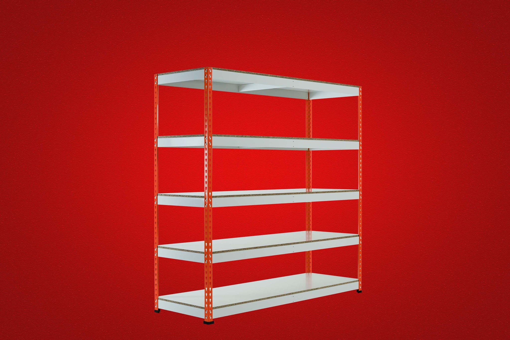 Red Rainbow Rivet Racking - 1830x1830x610mm, 3-5 Levels - Rainbow Rivet Racking - Cracking Racking