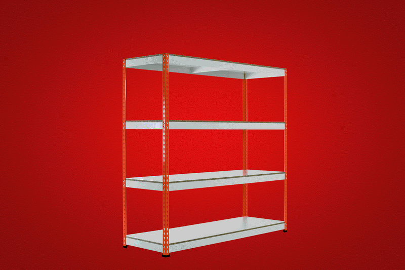 Red Rainbow Rivet Racking - 1830h x Choose x Choose - 3, 4 or 5 Levels