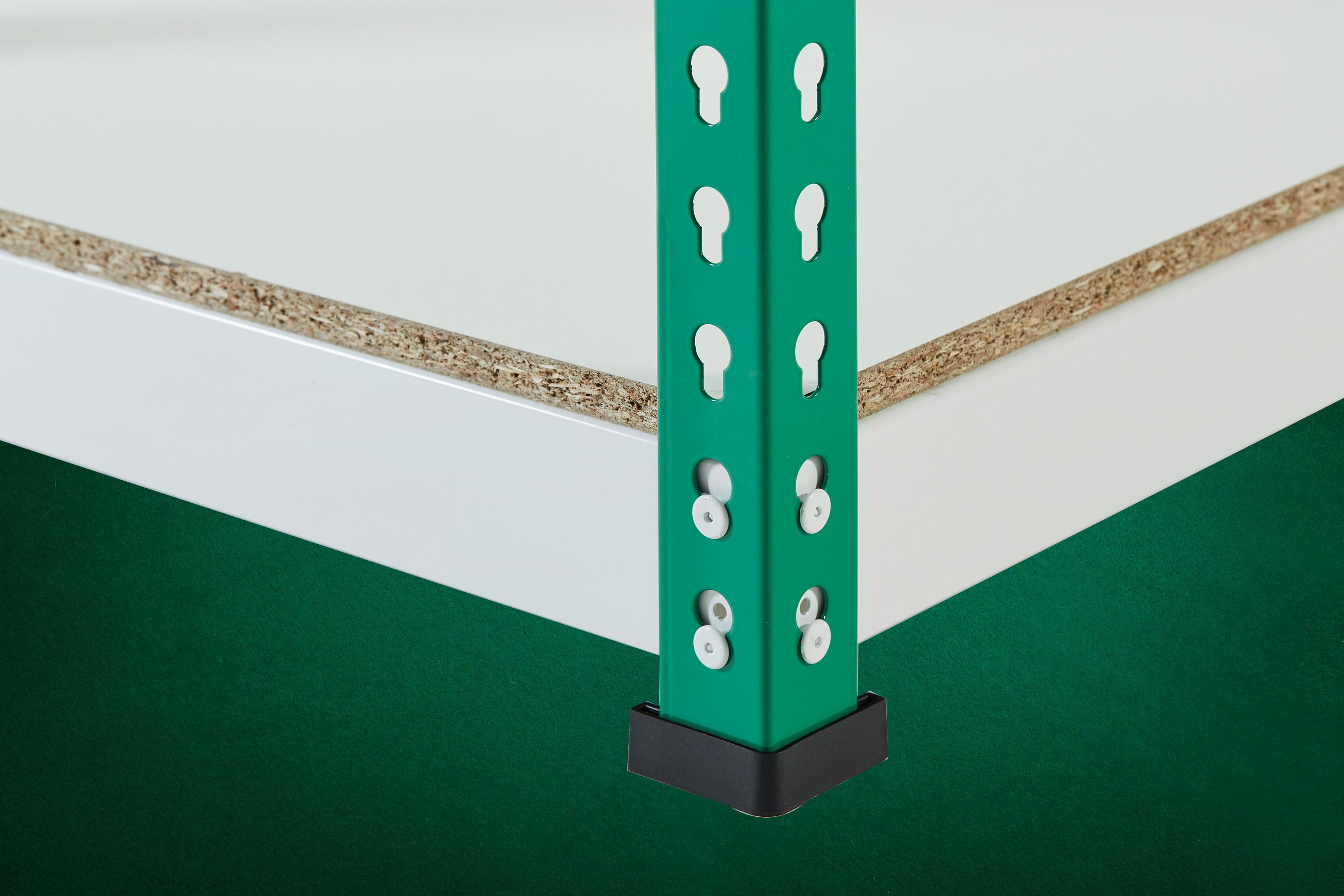 Green Rainbow Boltless Rivet Racking - 1830x1830x610 - 3-5 Levels - Rainbow Rivet Racking - Cracking Racking