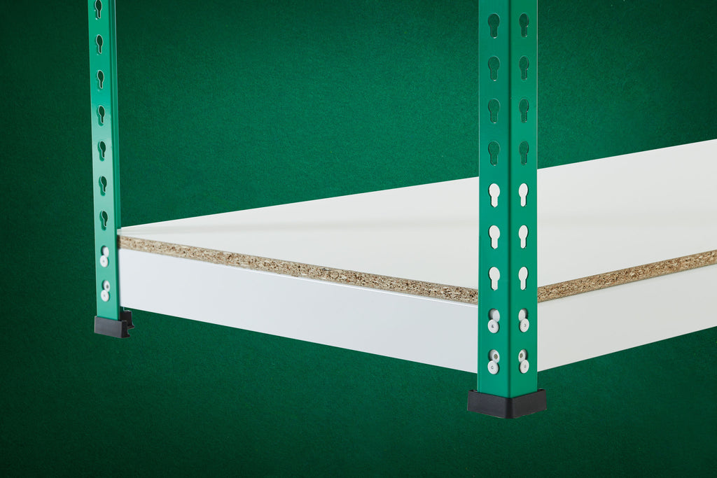 Green Rainbow Boltless Rivet Racking - 1830x1830x610 - 3-5 Levels - Rainbow Rivet Racking - Cracking Racking