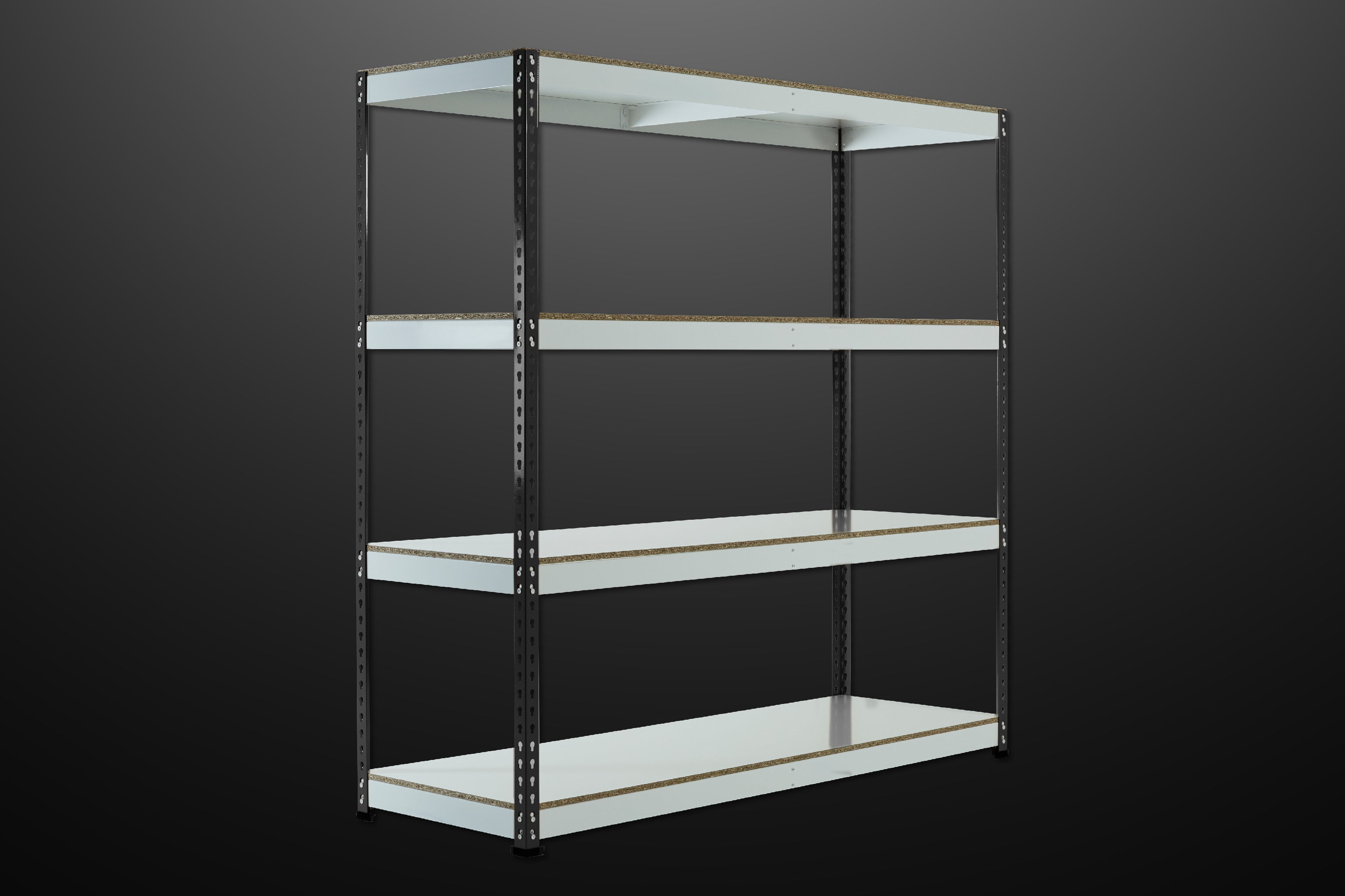 Black Rainbow Boltless Rivet Shelving - 1830x1830x610mm, 3-5 Levels