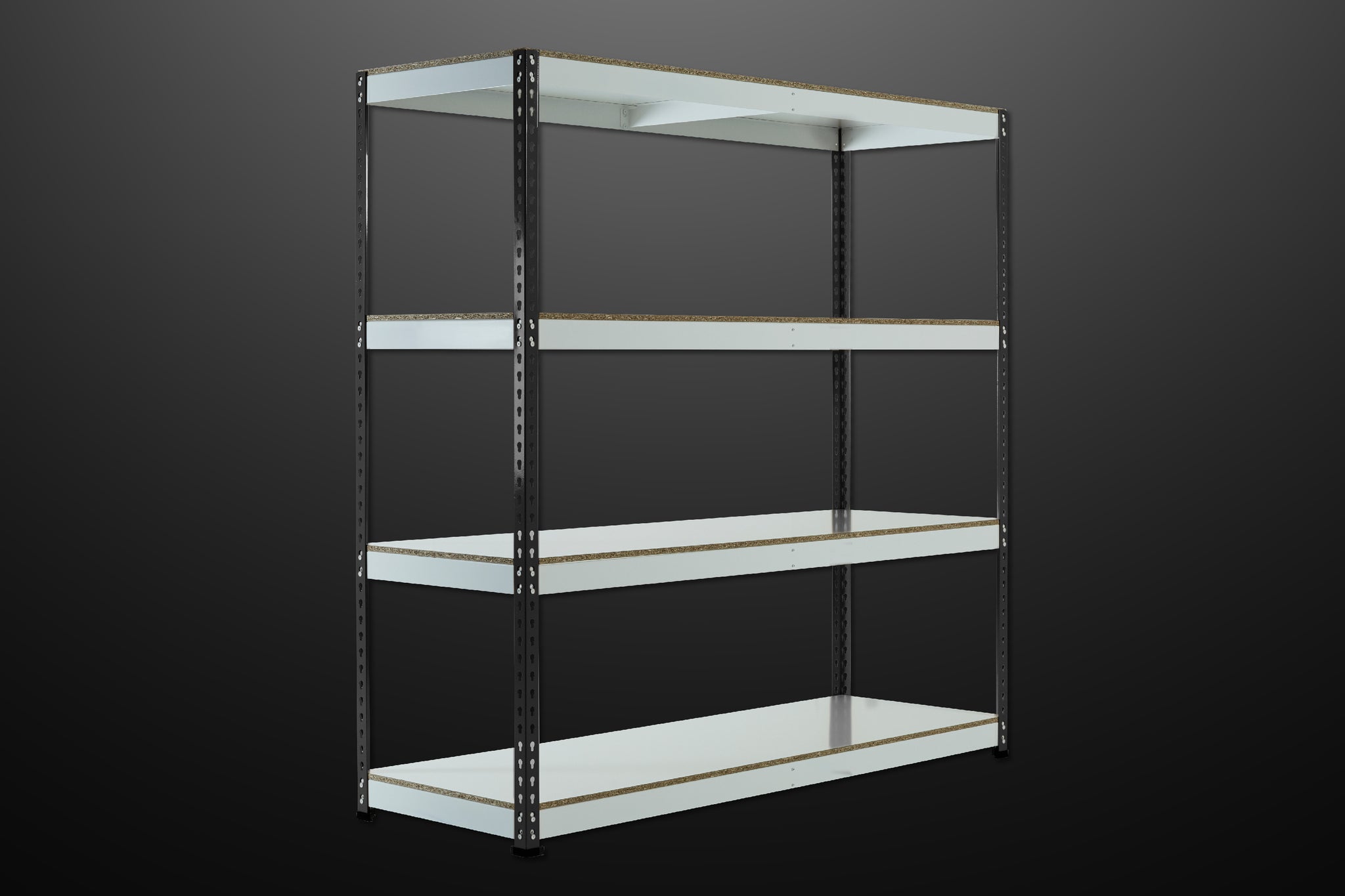 Black Rainbow Boltless Rivet Shelving - 1830x1830x610mm, 3-5 Levels - Rainbow Rivet Racking - Cracking Racking