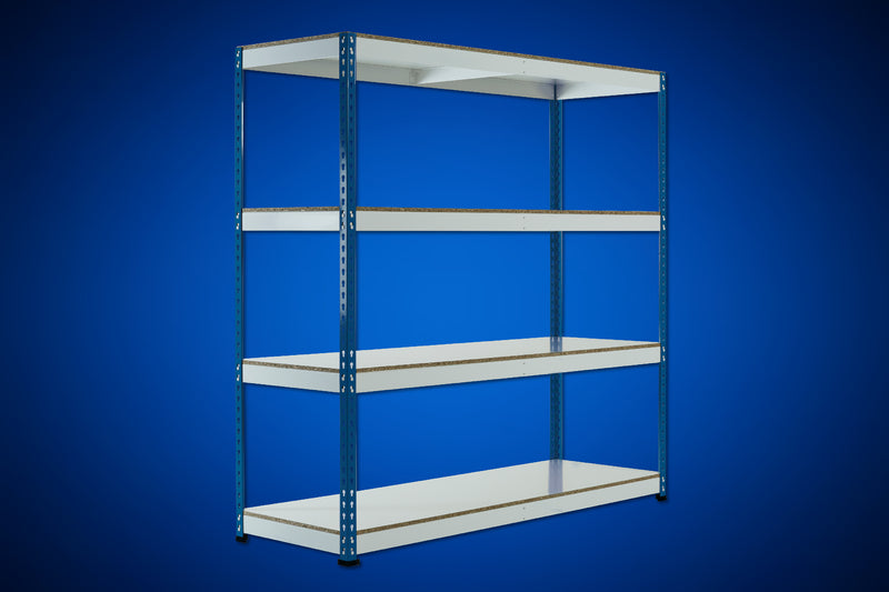 Blue Rainbow Rivet Racking - 4 Levels Complete with Chipboard - Main Image