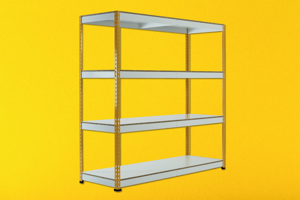 Yellow Rainbow Boltless Rivet Racking - 1830x1830x610mm, 3-5 Levels - Rainbow Rivet Racking - Cracking Racking