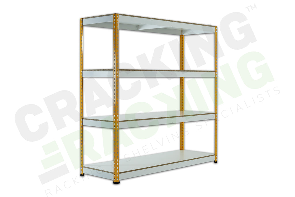 Yellow Rainbow Boltless Rivet Racking - 1830x1830x610mm, 3-5 Levels - Rainbow Rivet Racking - Cracking Racking