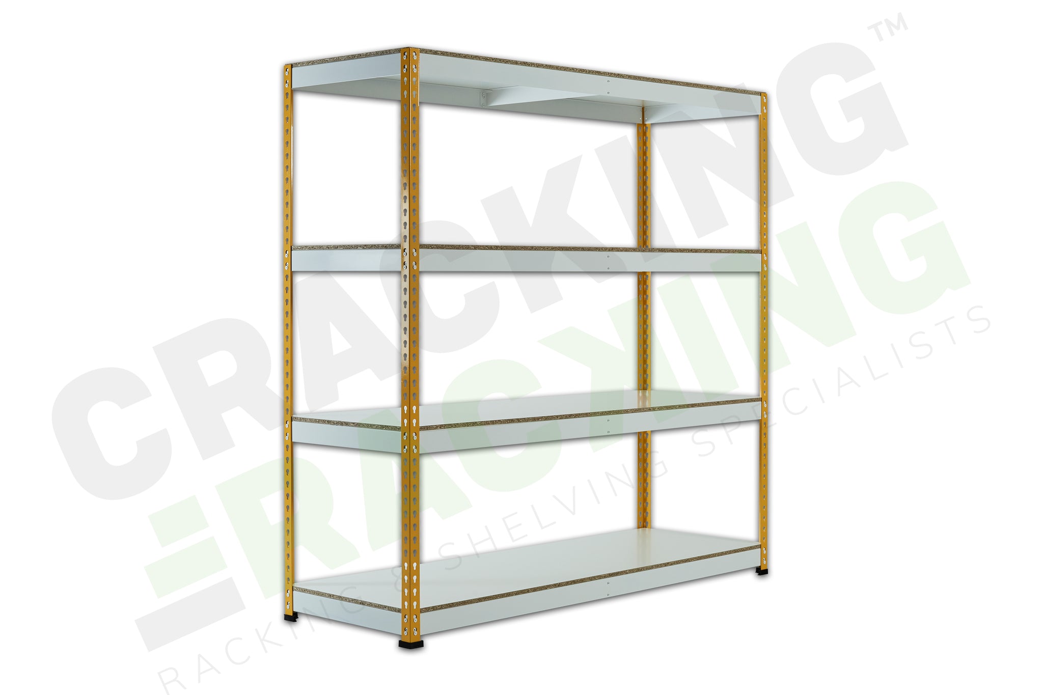 Yellow Rainbow Boltless Rivet Racking - 1830x1830x610mm, 3-5 Levels - Rainbow Rivet Racking - Cracking Racking