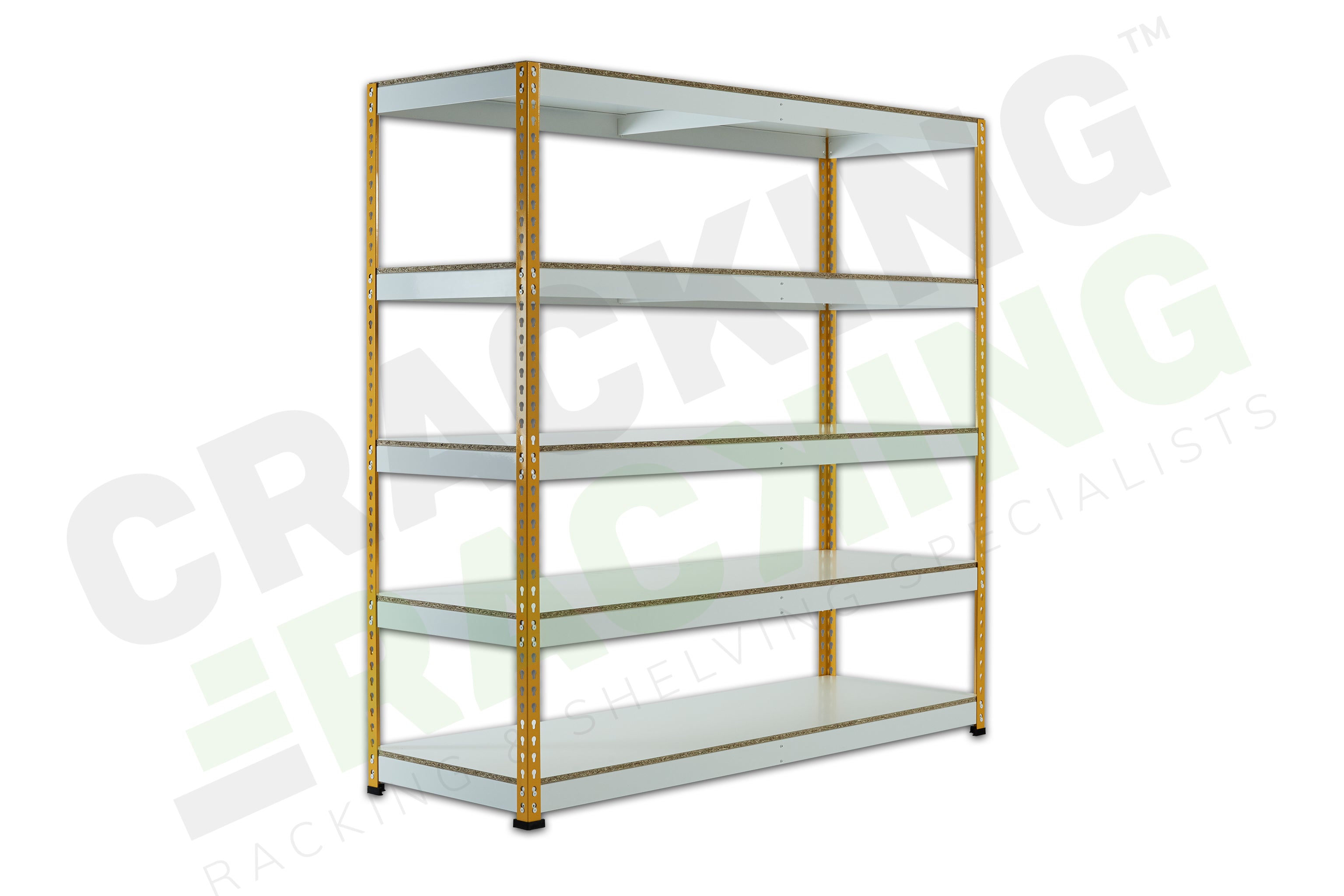 Yellow Rainbow Boltless Rivet Racking - 1830x1830x610mm, 3-5 Levels - Rainbow Rivet Racking - Cracking Racking